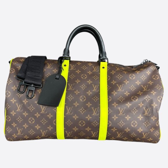 Louis Vuitton Brown & Yellow Monogram Keepall 50 - Picture 1 of 6